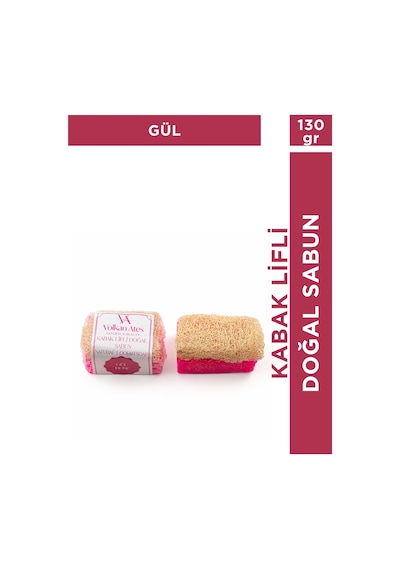 Volkan Ates Natural & Beauty Gül Özlü Kabak Lifli Doğal Sabun 130 Gr