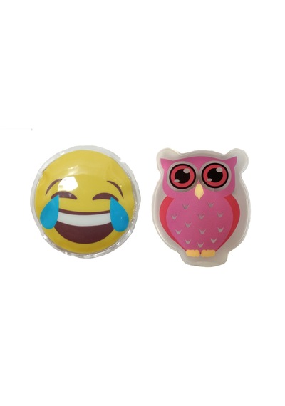 Gülen Emoji Pembe Baykuş Cep Sobası,el Isıtıcı,2 Adet Sıcak Su To