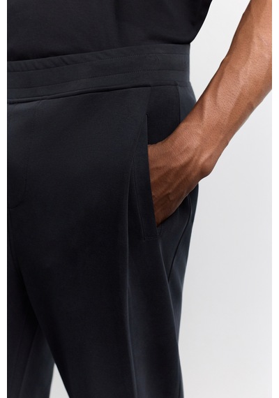 Avva Erkek Siyah Beli Lastikli Yandan Cepli Modal Karışımı Soft Touch Comfort Fit Eşofman Altı A62y3424