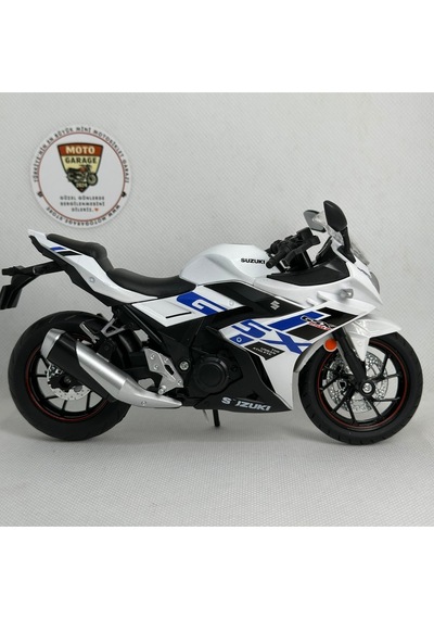 Suzuki Gsx250r 1:12 Sesli Işıklı Diecast Motosiklet Modeli - Beyaz Mavi