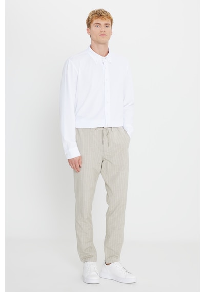 AC&Co / Altınyıldız Classics Erkek Vızon Keten Slim Fit Dar Kesim Beli Bağlamalı Çizgili Casual Pantolon Vizon AC&Co / Altınyıldız Classics Erkek Vızon Keten Slim Fit Dar Kesim Beli Bağlamalı Çizgili Casual Pantolon Vizon