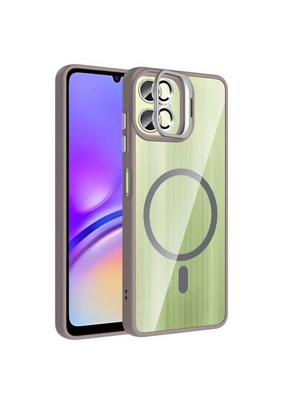 Galaxy Uyumlu A06 Kılıf Standlı Ve Kamera Lens  M-safe Şarj Özellikli Zore Etro Kapak Çok Renkli