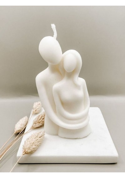 Bernami Mum Pinterest Sarılan Çift Figürlü Vanilya Kokulu Dekoratif Mum Handmade Decorative Candle Diğer
