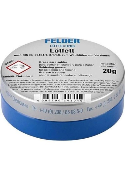 Felder Lötfett Lehim Pastası - 20g