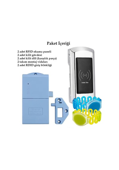 Pm-26727 125khz Rfıd Dijital Çekmece Dolap Kilidi 2 Li Paket Beyaz - Çok Renkli