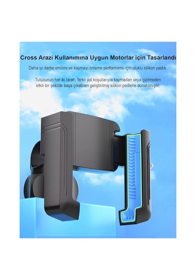 Cr05 Cross Arazi Sürüşleri İçin Motor Motosiklet Telefon Tutucu Ayna Montajlı Kilit Mekanzimalı Siyah