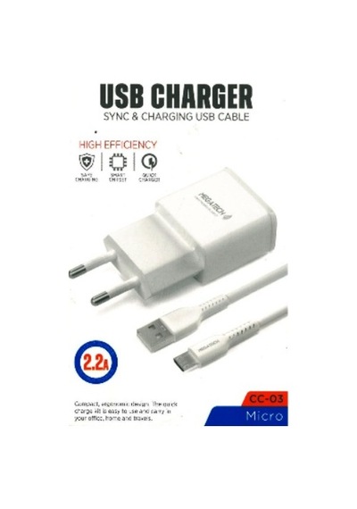 Megatech CC-03 2.2A Micro Usb Kablo Ev Şarj Adaptörü