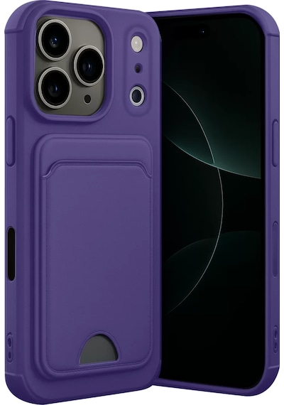 Newface Apple iPhone Uyumlu 17 Pro Kelvin Kartvizitli Silikon - Derin Mor Diğer