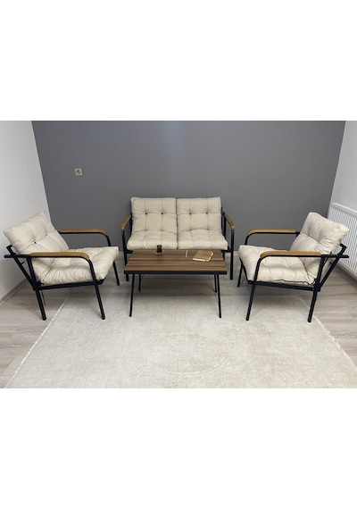 Modern Mars Balkon, Bahçe, Cafe - Metal Kanepe Koltuk Takımı - 2+1+1 + Sehpa Krem Modernsh33 Krem Modern Mars Balkon, Bahçe, Cafe - Metal Kanepe Koltuk Takımı - 2+1+1 + Sehpa Krem Modernsh33 Krem