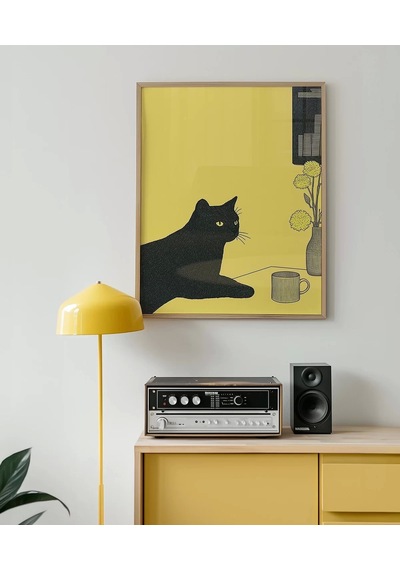 Çerçevesiz Poster Kitaplıkta Sakinlik