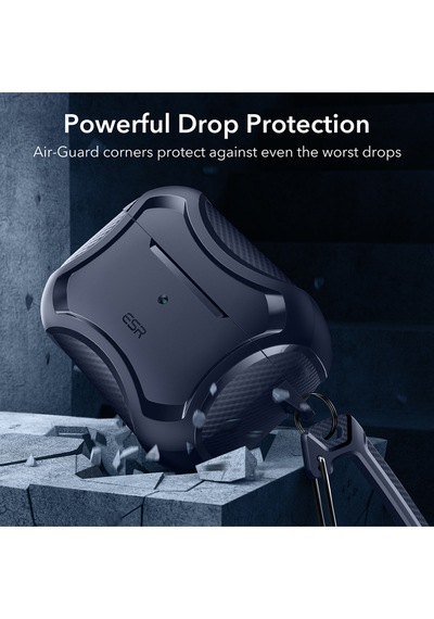 Apple AirPods Uyumlu Pro / Pro 2 Kılıf - Cyber Armor Tough Halolock Magsafe Kılıf Lacivert