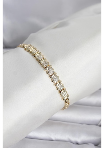 Xuping Model Zirkon Taşlı Gold Renk Kadın Bileklik - Çok Renkli