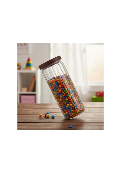Hava Geçirmez Cam Kavanoz - Uzun Çizgili Tasarım 1250 Ml 2.8 L