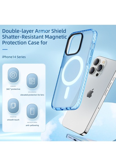 Rock Apple Uyumlu iPhone 14 Pro Kılıf Shield Serisi Magsafe Anti Shock - Siyah Siyah