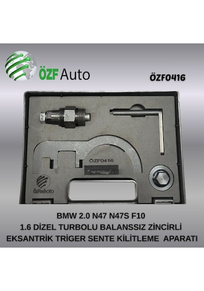 Özf0416 Bmw 2.0 N47 N47s F10 1.6 Dizel Turbolu Zincirli Eksantrik Triger Sente Kilitleme Balanssız Pompa Sökmeli Aparat