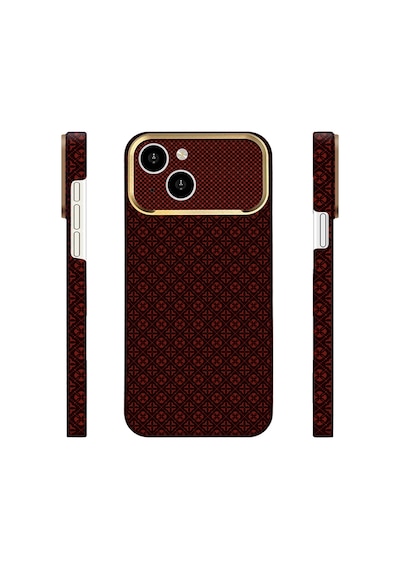 Apple iPhone Uyumlu 15 Kılıf Magsafe Şarj Özellikli Premium Retro Çiçek Desenli Kamera Ve Lens Korumali Velix Sert Pc Kapak Bordo