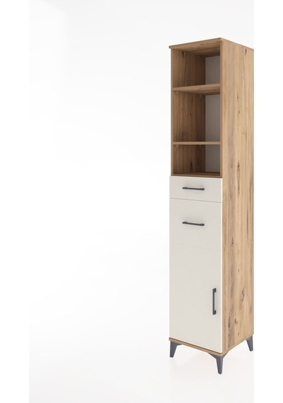 Hyperion Dolap 4 Raflı 2 Çekmeceli Tek Kapaklı 44x44x221 Çam-aytaşı Atlas Çam