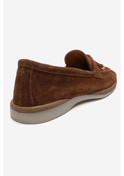 Luvishoes Ilvena Taba Süet Hakiki Deri Kadın Loafer Ayakkabı