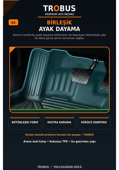 Audi A6 2022 Karbon Desenli Premium 3d Havuzlu Oto Paspas