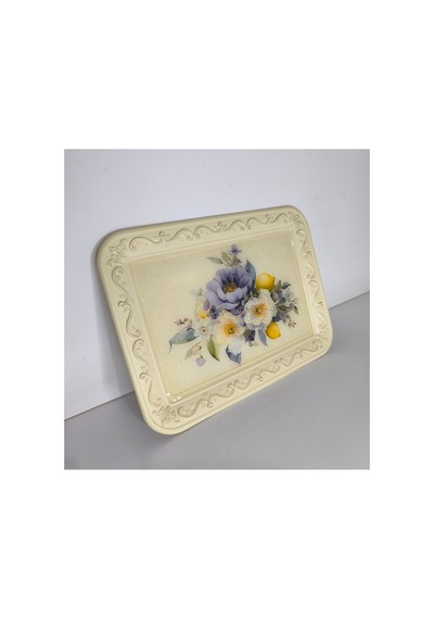 Sunumluk Tepsi Epoksi Yüzey 28cm 21cm Mutfak Dekorasyon Sarı - 909304237 Sarı