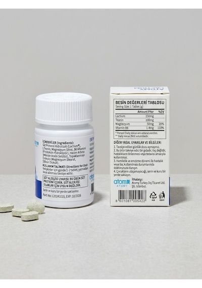 Atomy Lactium Süt Proteini Hidrolizatı, L-teanin, Magnezyum Ve B6 İçeren 60 Tablet