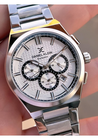 Daniel Klein İtalyan Tasarım Bileklik Hediyeli 2 Yıl Garantili Suya Dayanıklı Erkek Kol Saati Xy.3 Gümüş
