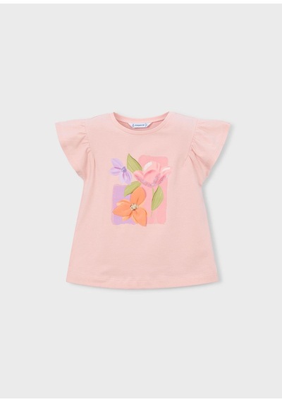 Mayoral Kız Çocuk Baskılı Tshirt Pembe Pembe