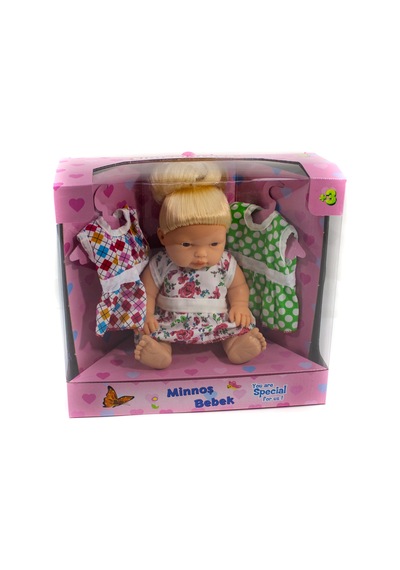 Oyuncak Bebek Minnoş Bebek Yedek Elbiseli 25 Cm