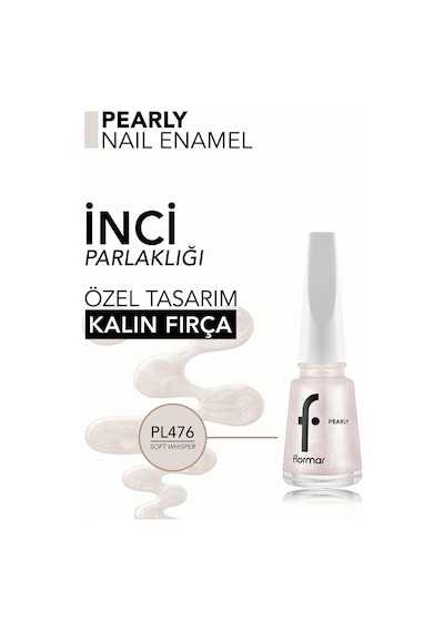 Flormar Pearly Yarı Transparan & Parlak Bitişli Sedefli Oje Pl476 Soft Whisper