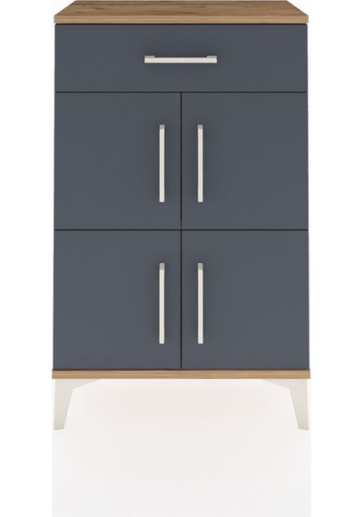 Arges Komodin Tek Raflı Tek Çekmeceli 4 Kapaklı 60x30x96 Çam-antrasit Atlas Çam
