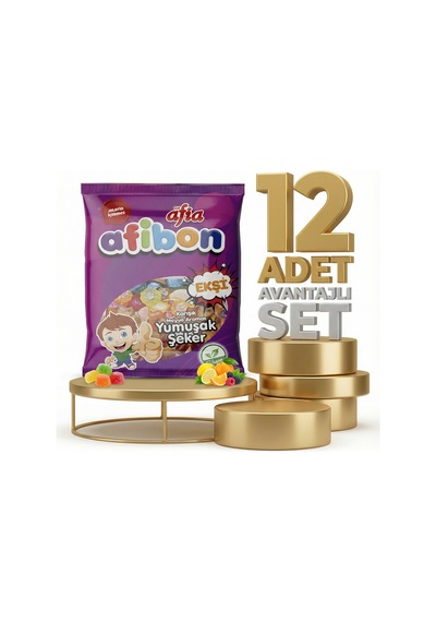Afia Afibon Ekşi Karışık Meyveli Yumuşak Şeker 12x80 Gr
