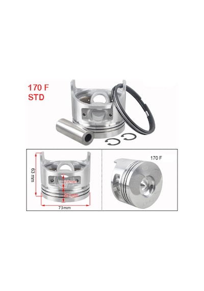 İtal/Çin 170F 5hp Dizel Piston Segman (sekman) Takımı Std