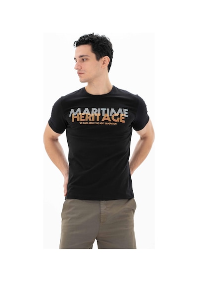 AR-MA Arma Erkek Slim Fit Bisiklet Yaka Tişört Y25344452201 Siyah
