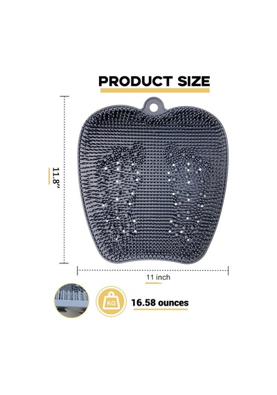 Duş İçin Ekstra Kalın Ve Daha Büyük Ayak Scrubber Mat, Silikon Ayak Ve Arka Vücut Eksfoliyatör Masaj Temizleyici