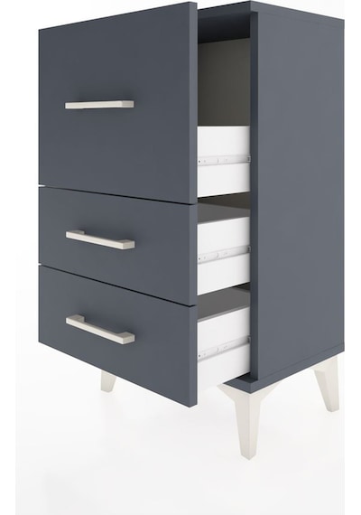 Arges Komodin 3 Çekmeceli 44x30x80 Antrasit-antrasit Antrasit