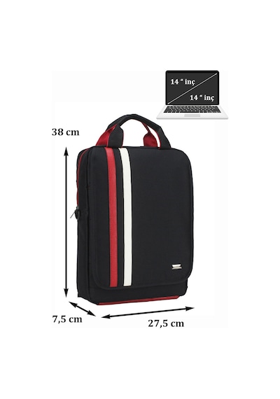 Case Club 13,3 İnç - 14 İnç Laptop Çantası Sırt Ve Omuz Kullanım Apple Uyumlu MacBook Kırmızı Beyaz