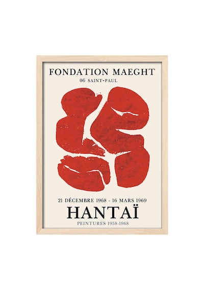 Hantai Peintures Doğal Ahşap Çerçeveli Poster, Dekoratif Sanatsal Duvar Tablosu