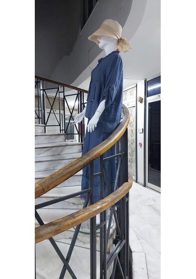 Bohem Stil İtalyan Fisto Detaylı Keten Pantolon Ceket Takım-9196 Gri