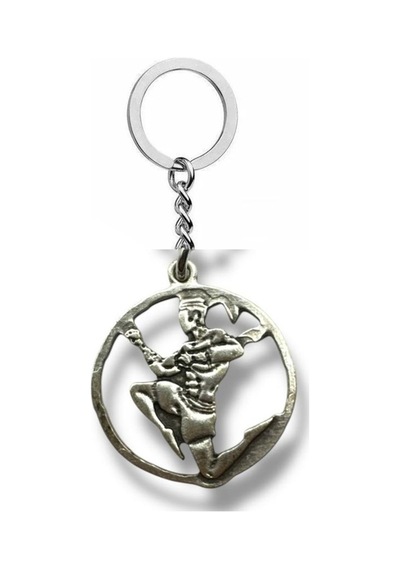 Güç Halkası Metal Yuvarlak Dövüşçü Figürlü Unisex Metal Anahtarlık