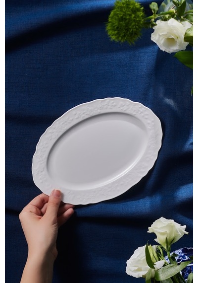 Karaca Beatrice Kayık Tabak 25 Cm Beyaz