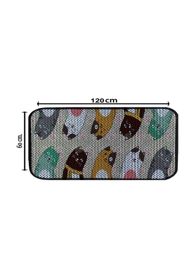 Aktunç Elekli Tuvalet Desenli Önü Kedi Kumu Paspası 60x120 Cm Desen 6