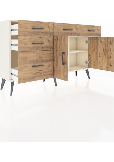 Arges Konsol 2 Raflı 5 Çekmeceli 2 Kapaklı 132x30x83 Aytaşı-çam/çam Çam/çam Arges Konsol 2 Raflı 5 Çekmeceli 2 Kapaklı 132x30x83 Aytaşı-çam/çam Çam/çam