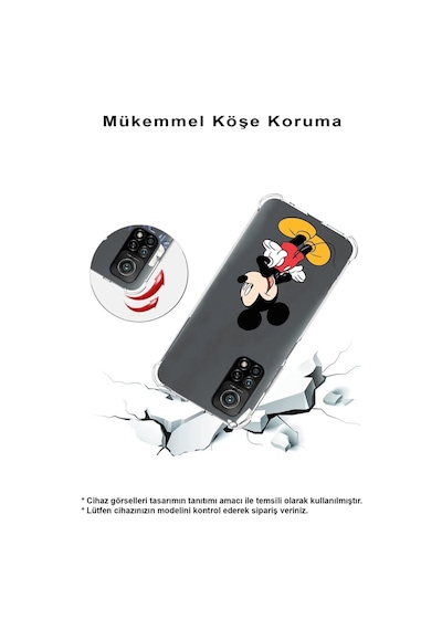 Samsung Galaxy Uyumlu S23 Plus Köşe Korumalı Antişok Kapak Mickey Mouse Tasarımlı Şeffaf Kılıf