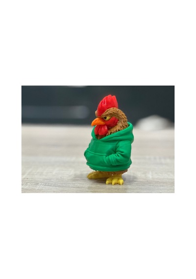 Kapüşonlu Modern Horoz Figürü 10cm