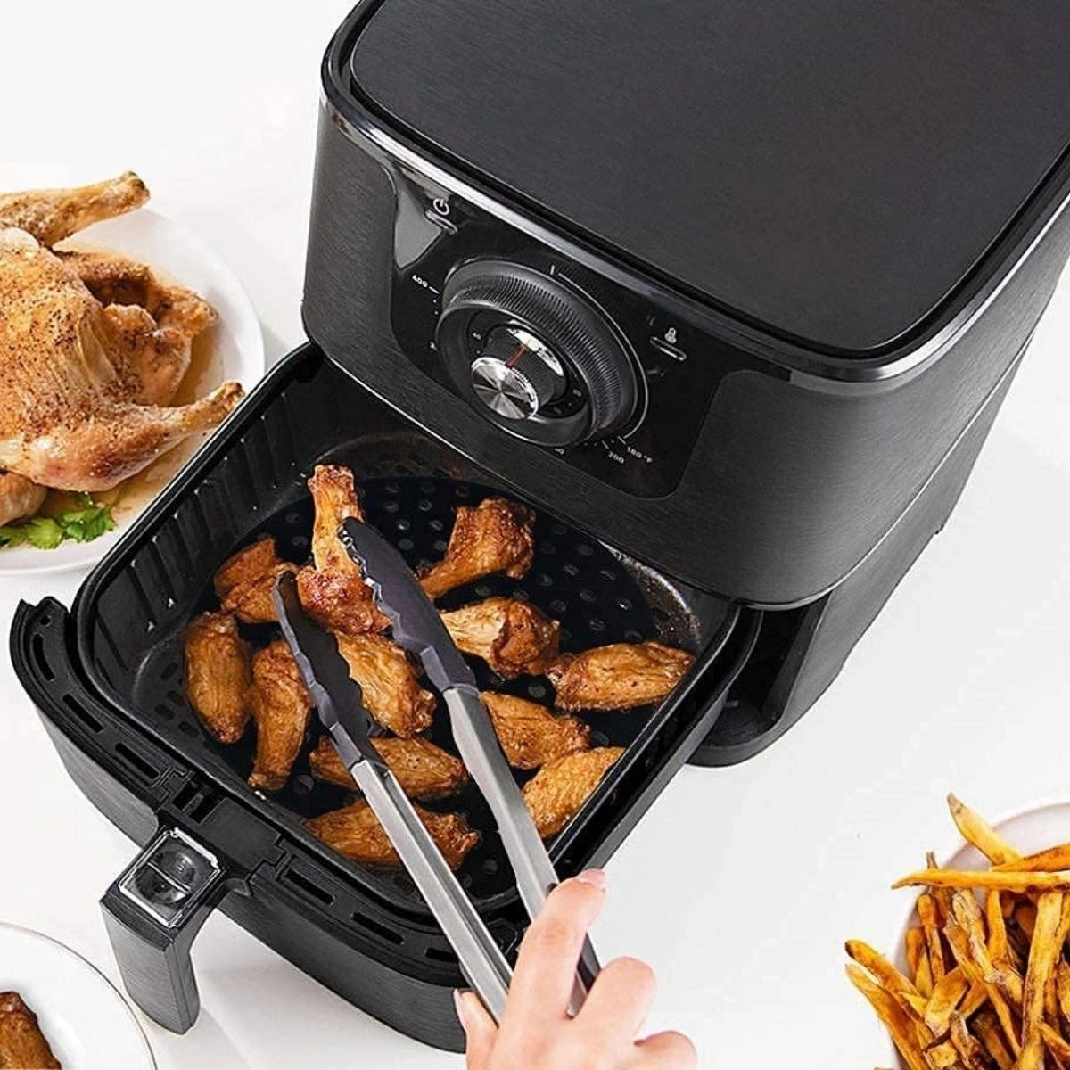Mcg Siyah Isıya Dayanıklı Yıkanılabilir Silikon Fırın Ve Airfryer Yuvarlak Model Pişirme Matı 23 Cm