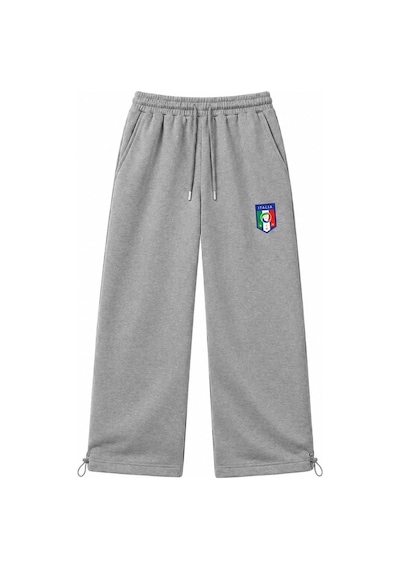 Zaee Italy Nakışlı Ayarlanabilir Paça Baggy Eşofman Altı gri