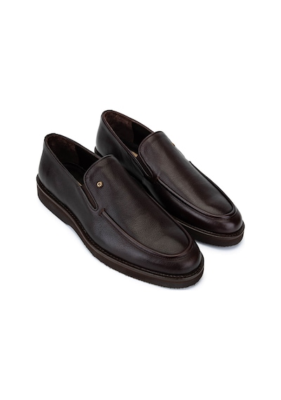 Tamer Tanca Erkek Hakiki Deri Kahverengi Loafer Ayakkabı 1008 3501 Erk Ayk Sk25-26 Kahve Fltr Dz Kahverengi