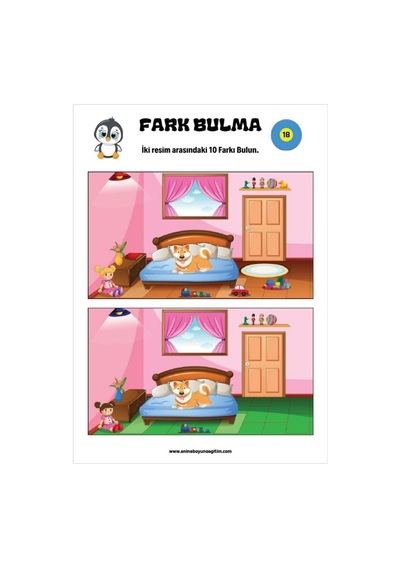 Çocuklara Fark Bulma Kitabı Tam Sayfa