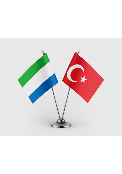 Sierra Leone Ve Türk Bayrağı İkili Saten Masa Bayrağı Takımı Diğer