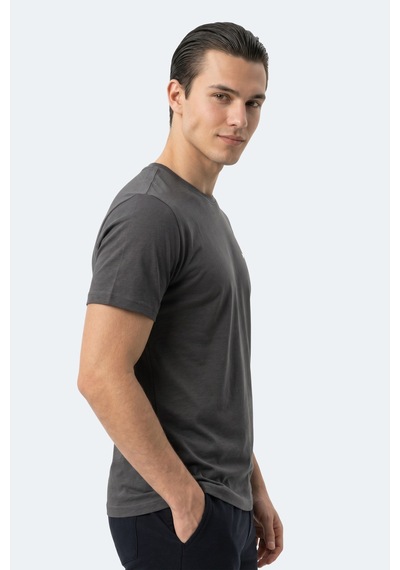 Slazenger Keanu Erkek Koyu Gri Tişört